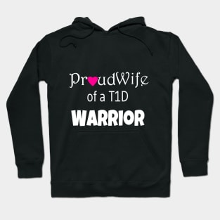 Proud Wife - White Text - Pink Heart Hoodie